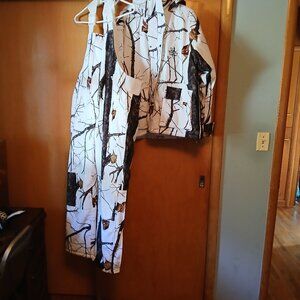 Wildflower white camouflage jacket bibs